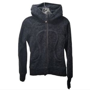 Lululemon black purple navy scuba zip up size 4